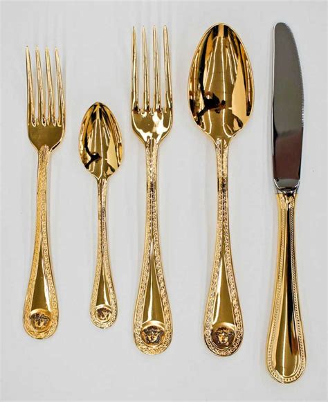 versace gold plated flatware|Versace rosenthal sets.